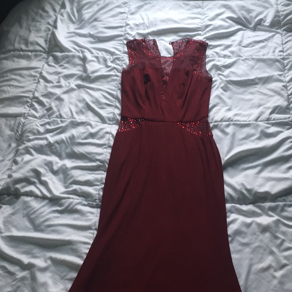 PromGirl.com Red Bodycon Full Length Prom Dress
